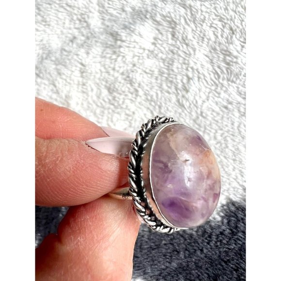 Handmade Jewelry - 925 Pale Amethyst Dome Ring Sz 7